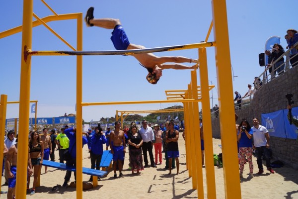 Alcaldesa Virginia Reginato, playa del deporte 11