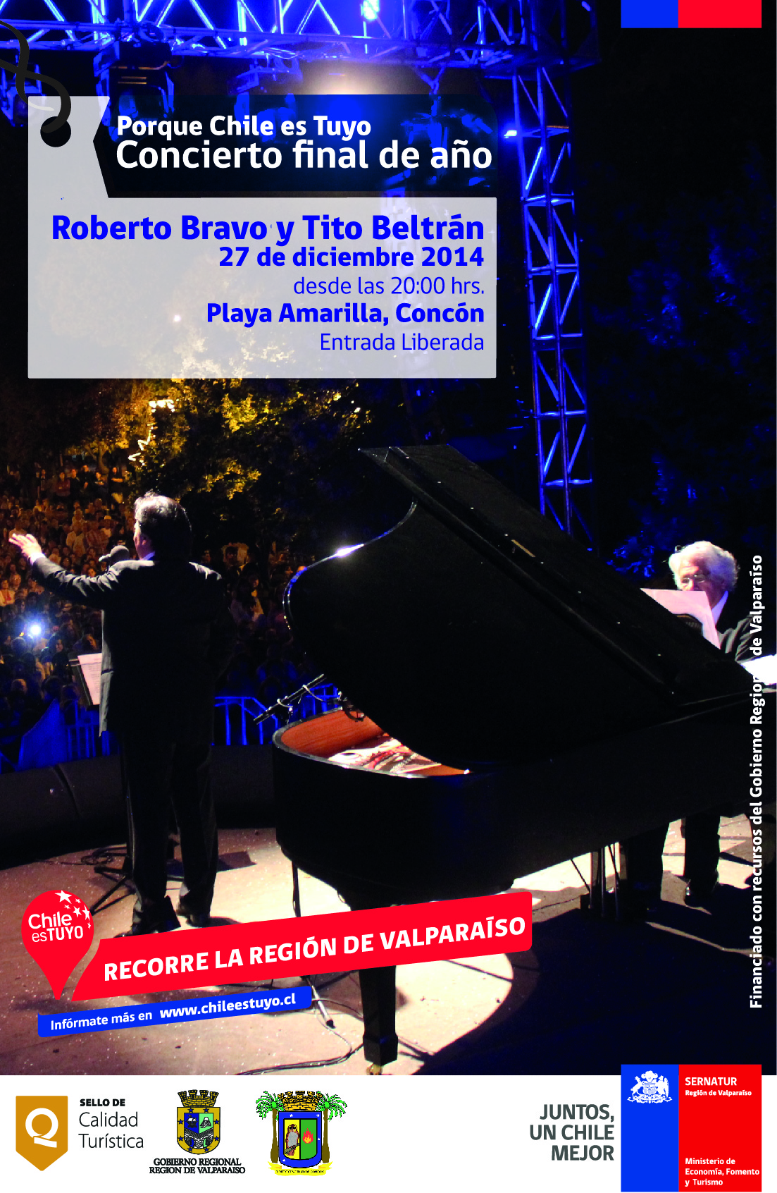 Concierto de nivel internacional para despedir el año en Concón