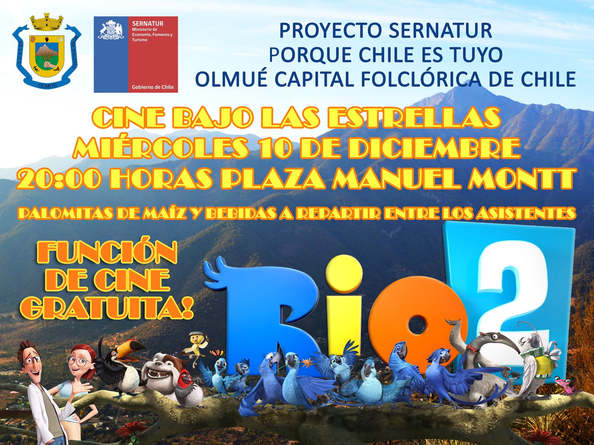 Cine bajo las estrellas este miércoles en Olmué‏