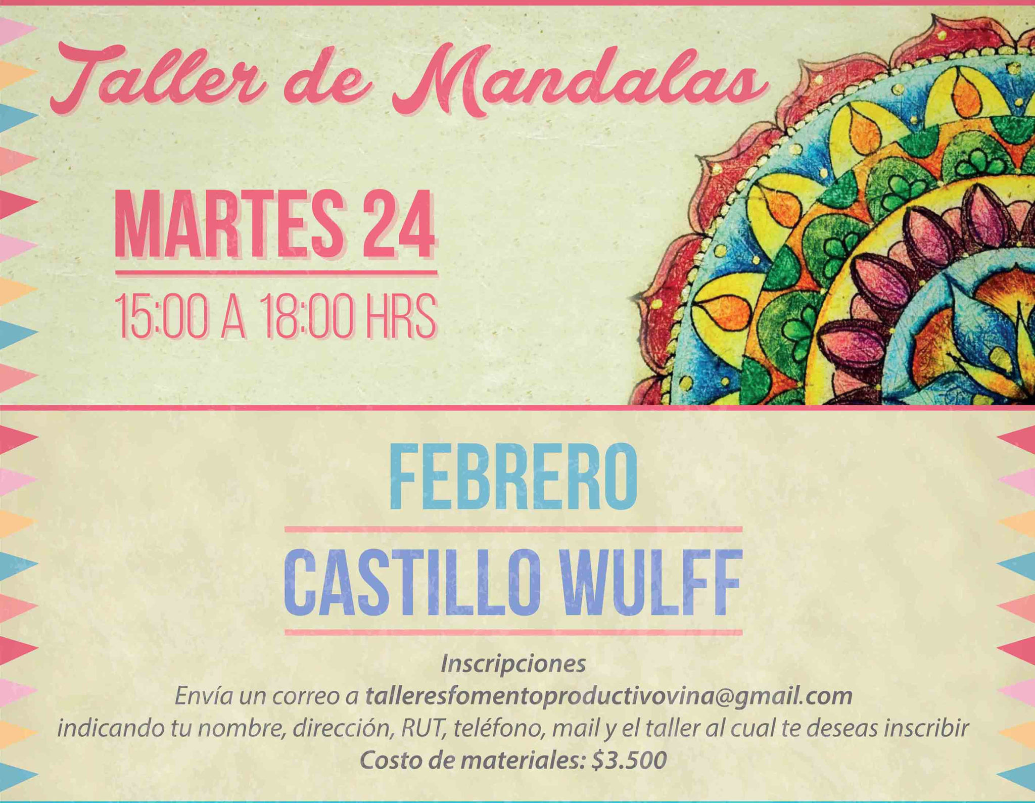 Viña del Mar invita a inscribirse en taller de Mandalas en el Castillo Wolff