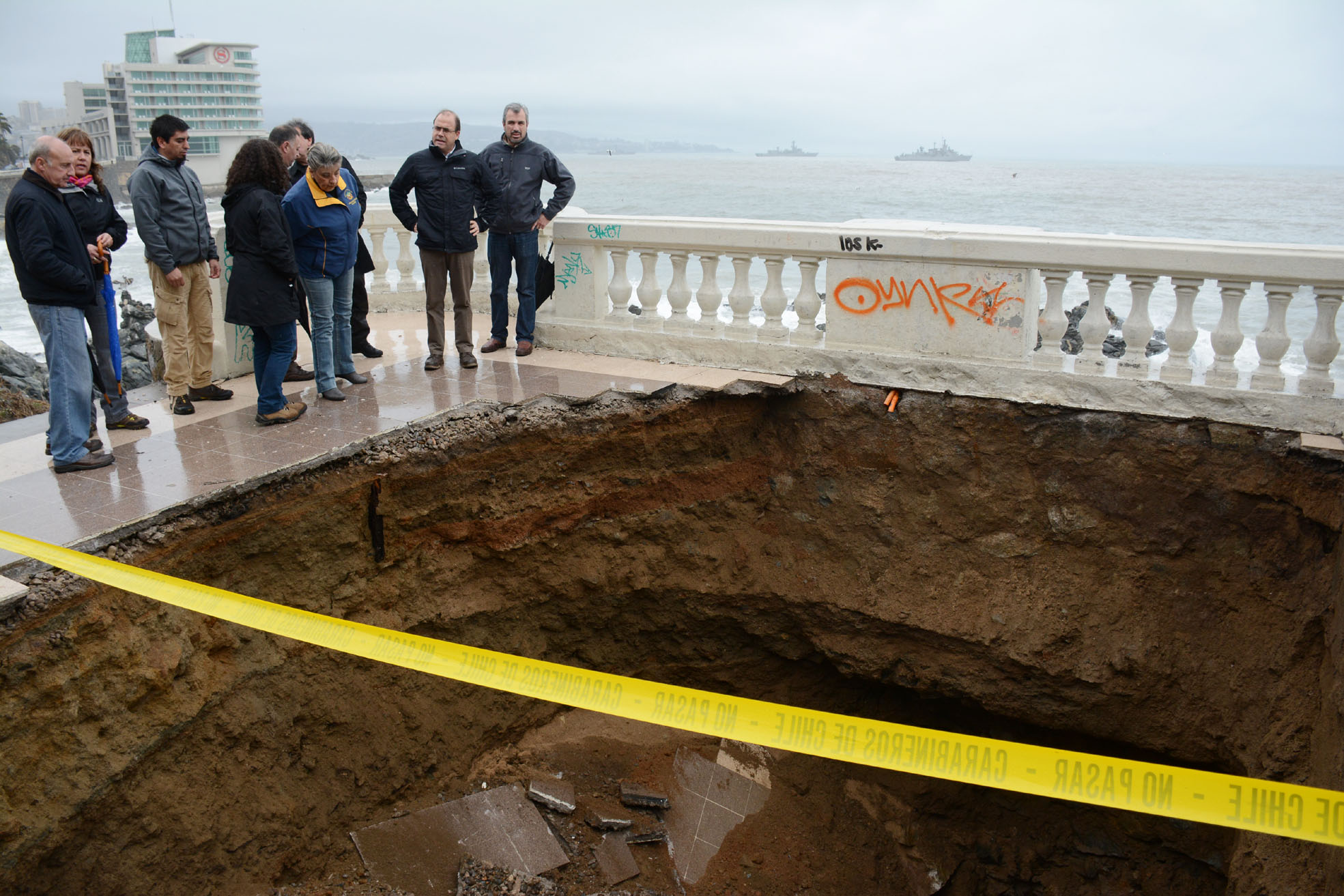 Municipio de Viña del Mar evalúa  daños en el borde costero