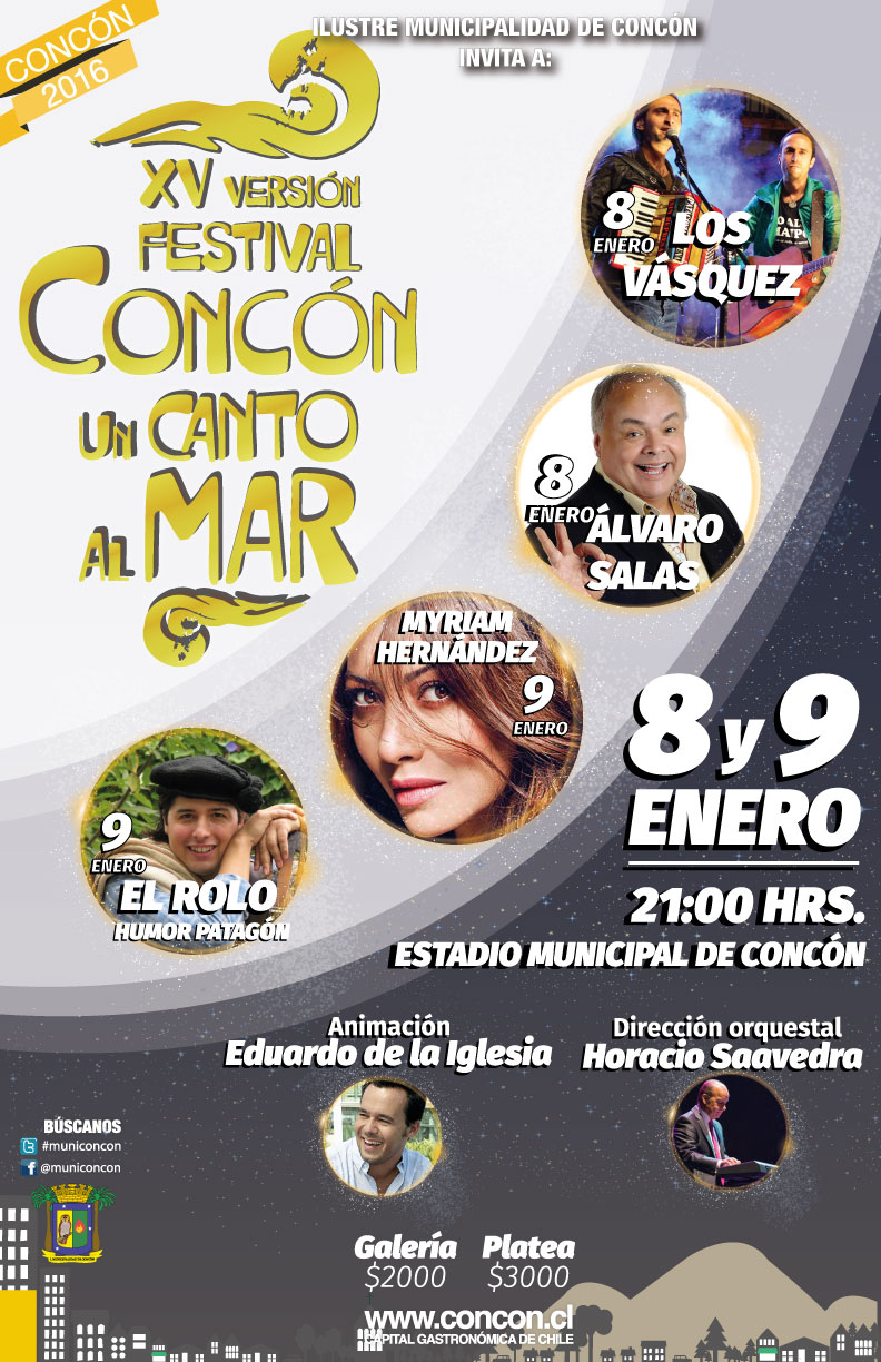 Confirmada la parrilla de artistas para “Concón, un Canto al Mar” 2016