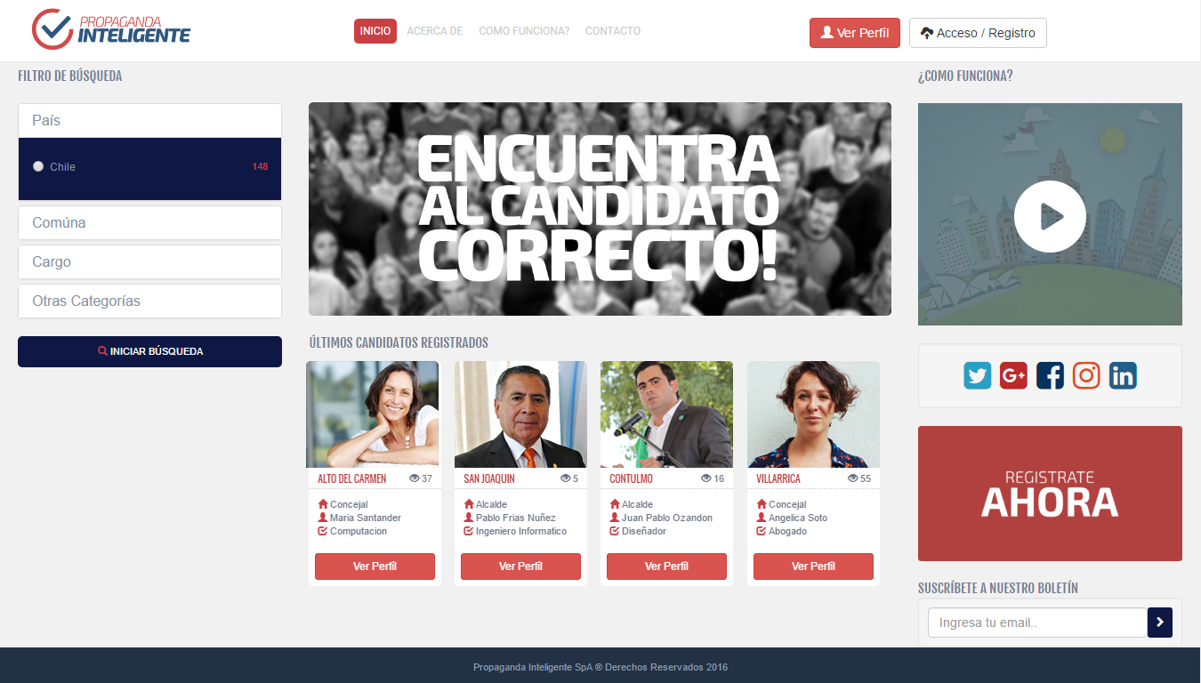 Chilenos crean primer portal de propaganda que busca disminuir los gastos en campaña