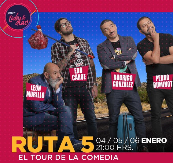 Ruta 5, El Tour de la Comedia se presentará en el casino de Viña del Mar