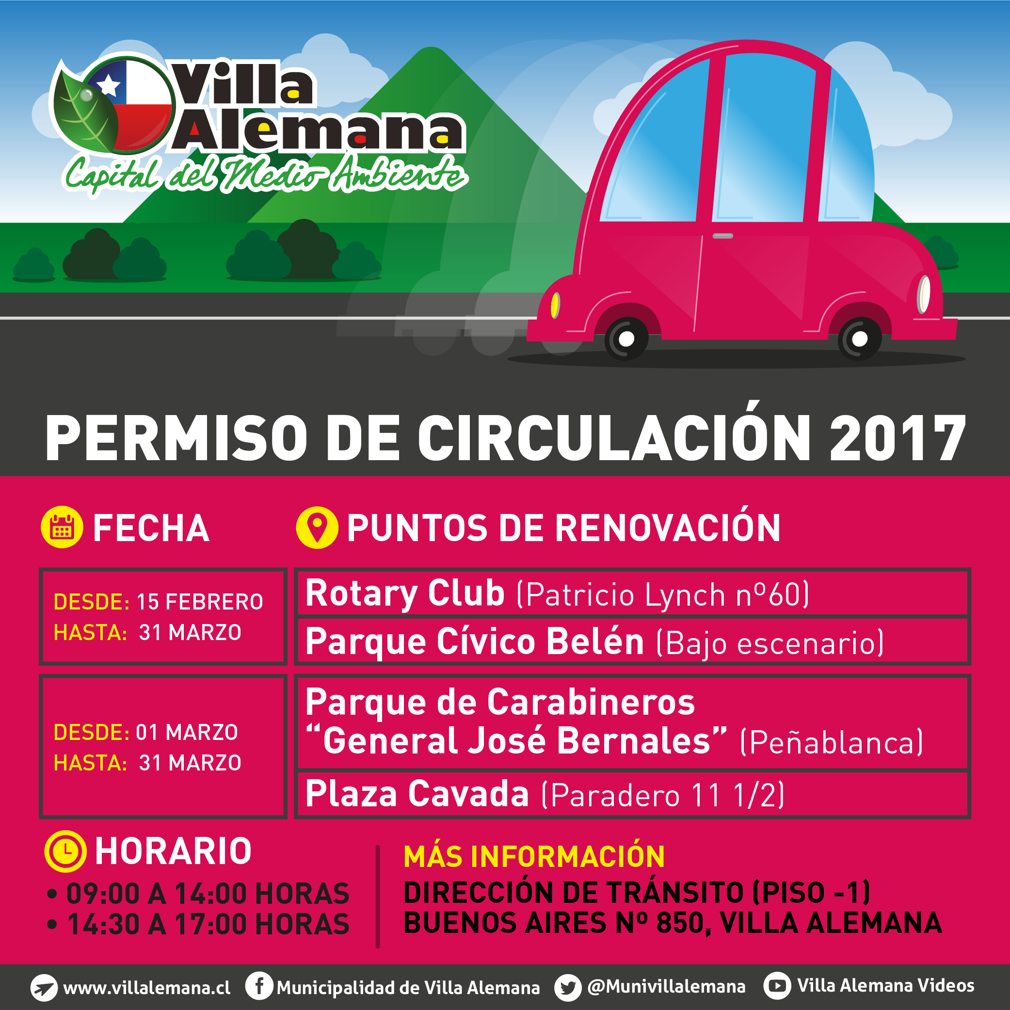 Villa Alemana inició el proceso de renovación de Permisos de Circulación 2017