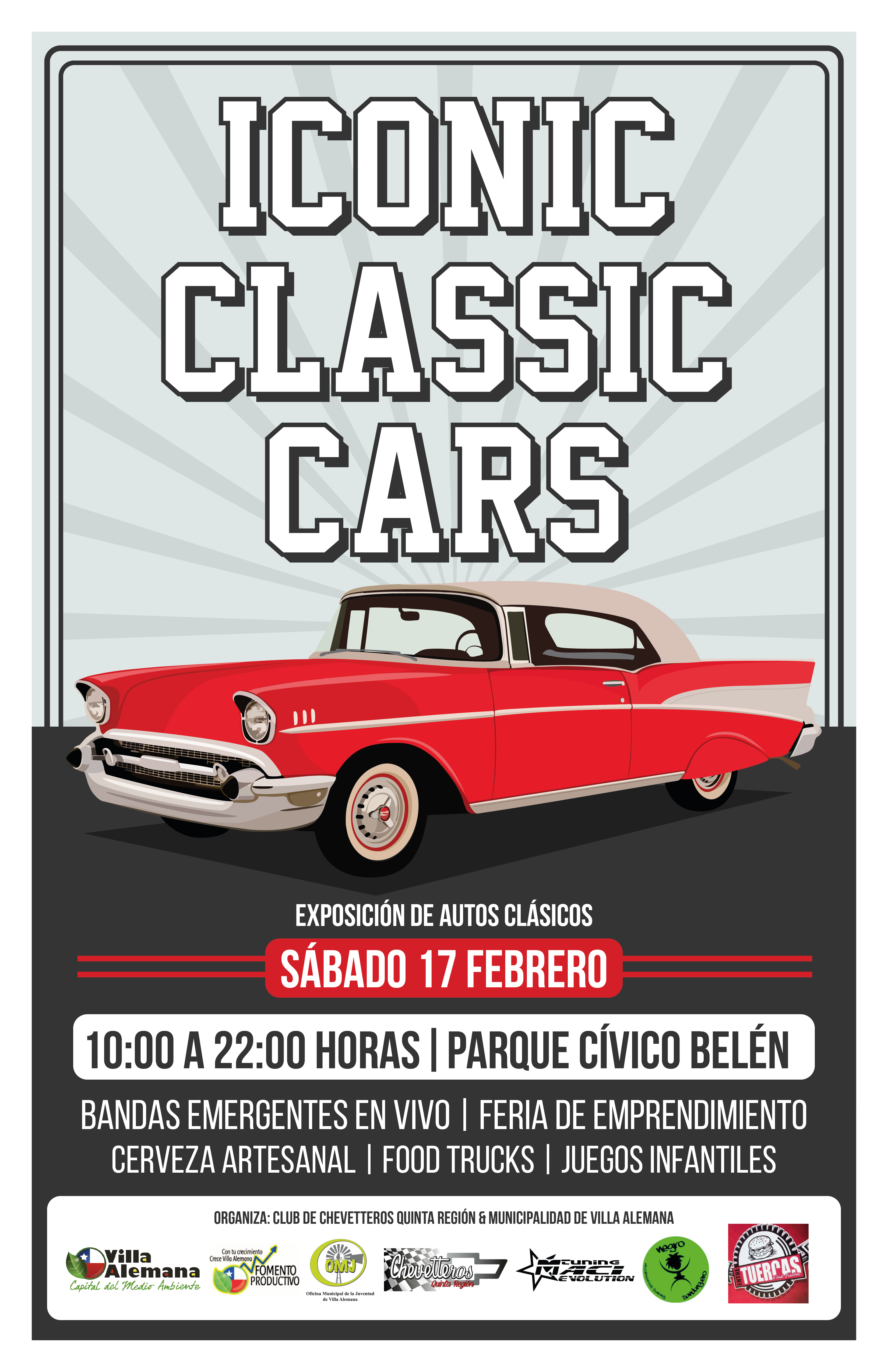 Más de 100 autos clásicos se tomarán el Parque Cívico Belén en Villa Alemana