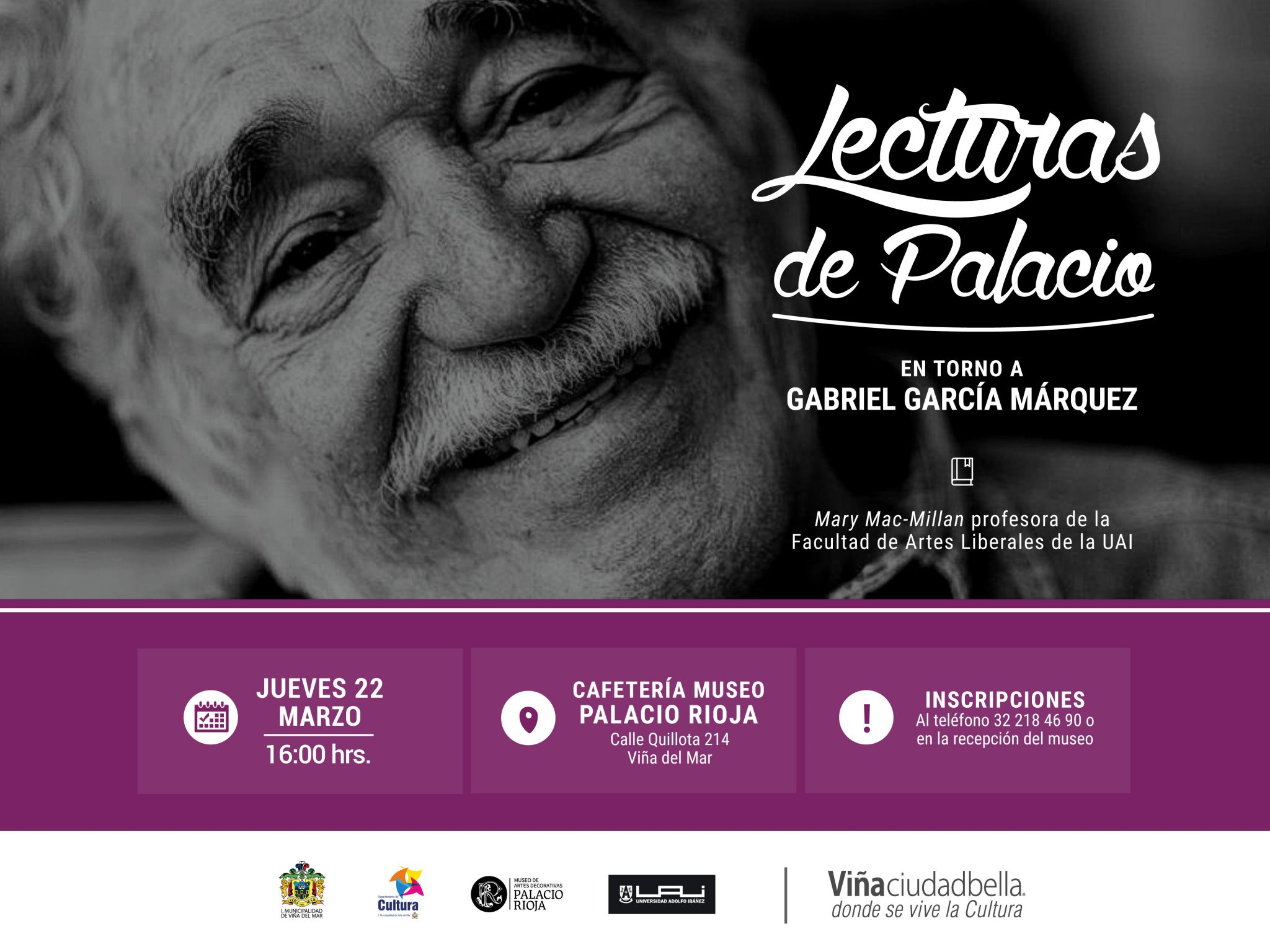 “Lecturas de Palacio” tendrá como protagonista las obras de Gabriel García Márquez en el mes de marzo
