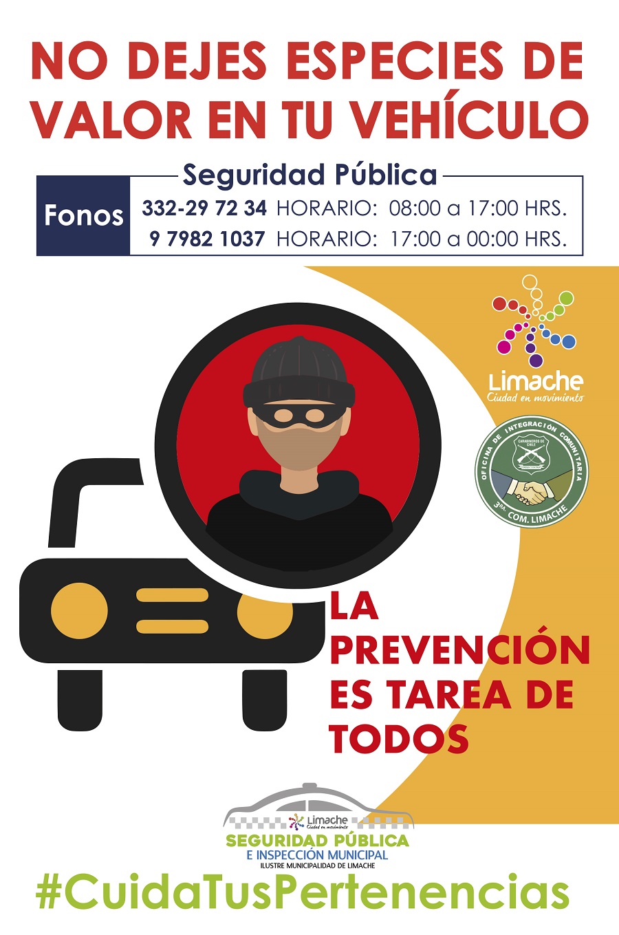 Se inicia en Limache nueva campaña para evitar robo al interior de vehículos