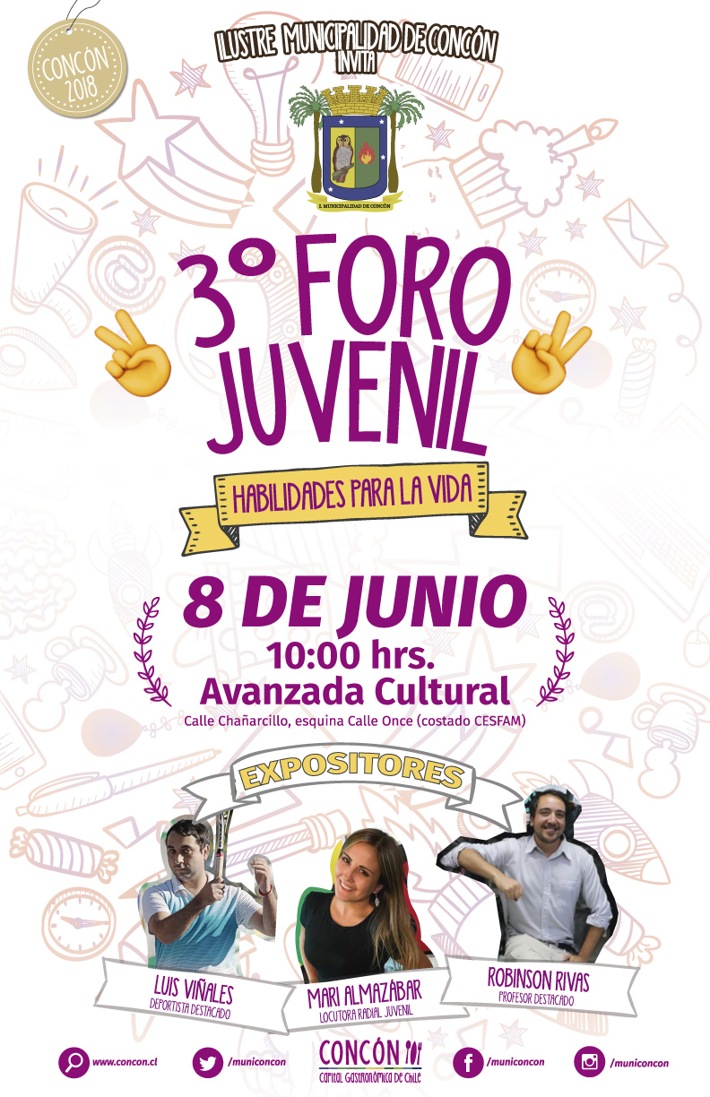 Concón realizará el 3° Foro Juvenil “Habilidades para la vida”