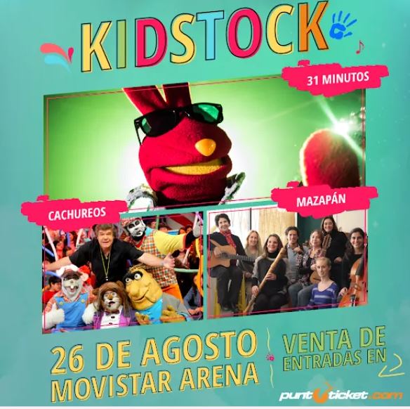 Kidstock: Festival dedicado enteramente a niños este 26 de Agosto en Movistar Arena