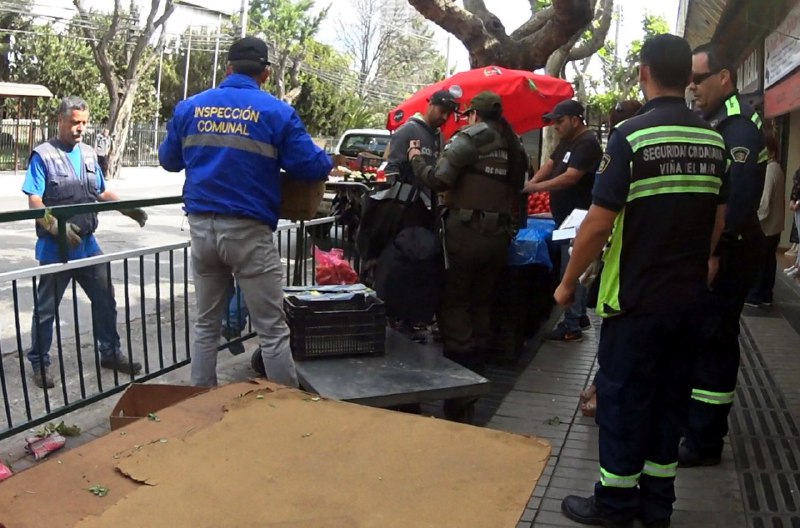 Viña del Mar: Operativo contra el comercio ilegal en calle Quillota dejó 8 detenidos