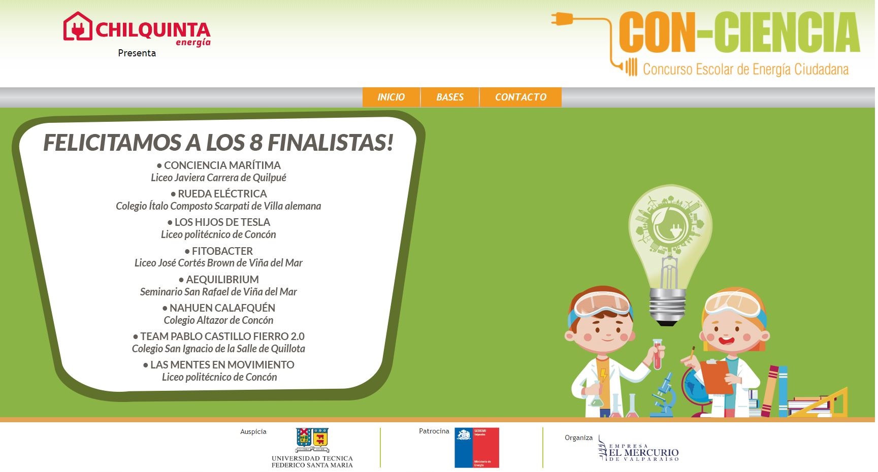 Alumnos de Concón se destacanen concurso regional de energía renovable