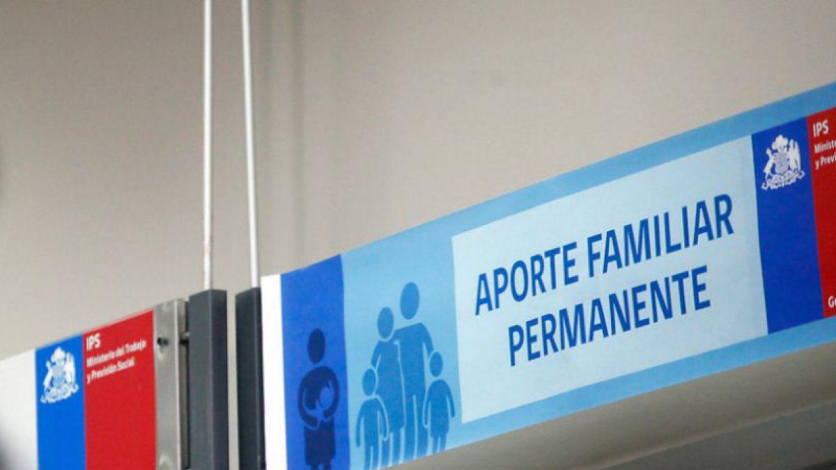 Este mes vence plazo para cobrar Aporte Familiar Permanente