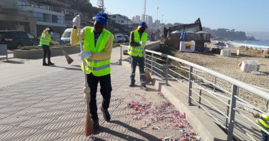 Viña del Mar: Se retiraron 300 toneladas de residuos en borde costero tras celebración de Año Nuevo