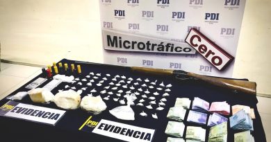 PDI incauta cocaína base, un arma y municiones en Rodelillo