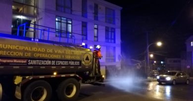 Viña del Mar: Vecinos reconocen labor de camión sanitizador en sectores altos