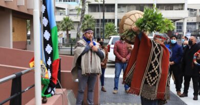 Bandera Mapuche Wenufoye fue izada en conmemoración del 12 de octubre