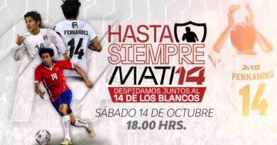 Matías Fernández se despide del fútbol y será transmitido por TVN en todas sus plataformas.