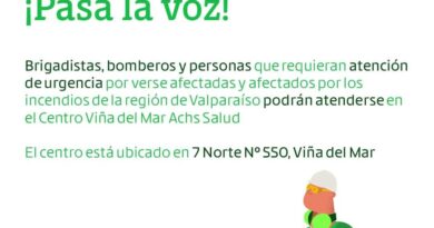 Bomberos, brigadistas y personas afectadas por los incendios en Viña del Mar podrán recibir atención de salud en centro Achs.
