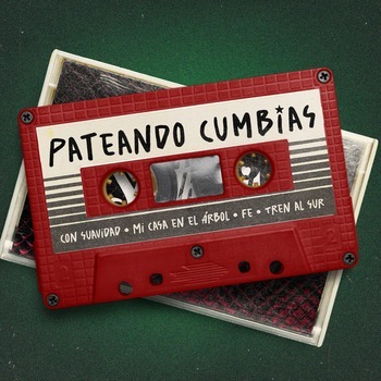 Cassette rojo del EP "Pateando Cumbias" de Santaferia. Homenaje a Jorge González con "Tren al sur", "Fe".