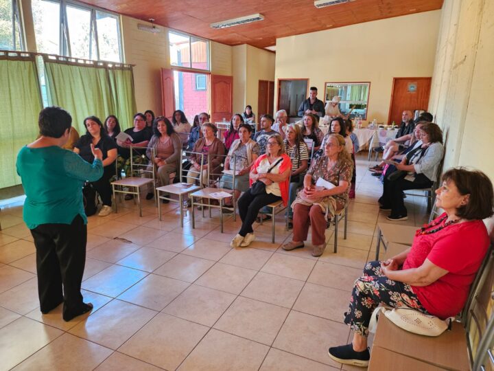 Chantal Naudón presenta guía textil a artesanas de Valle Hermoso, La Ligua, en cierre de proyecto patrimonial.