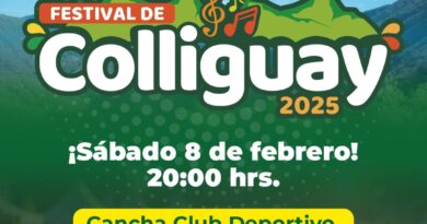 Festival de Colliguay 2025, Quilpué. Sábado 8 febrero, 20:00 hrs. Cancha El Molino. Shows de Amerika´n Sound, Álvaro Salas.