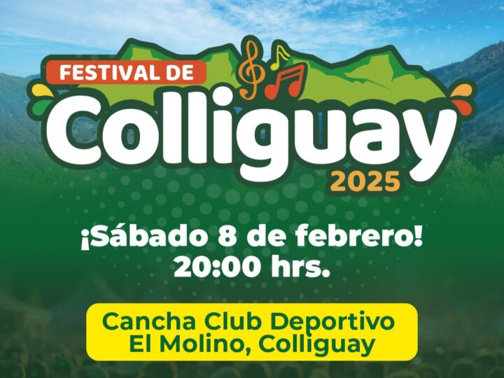 Festival de Colliguay 2025, Quilpué. Sábado 8 febrero, 20:00 hrs. Cancha El Molino. Shows de Amerika´n Sound, Álvaro Salas.