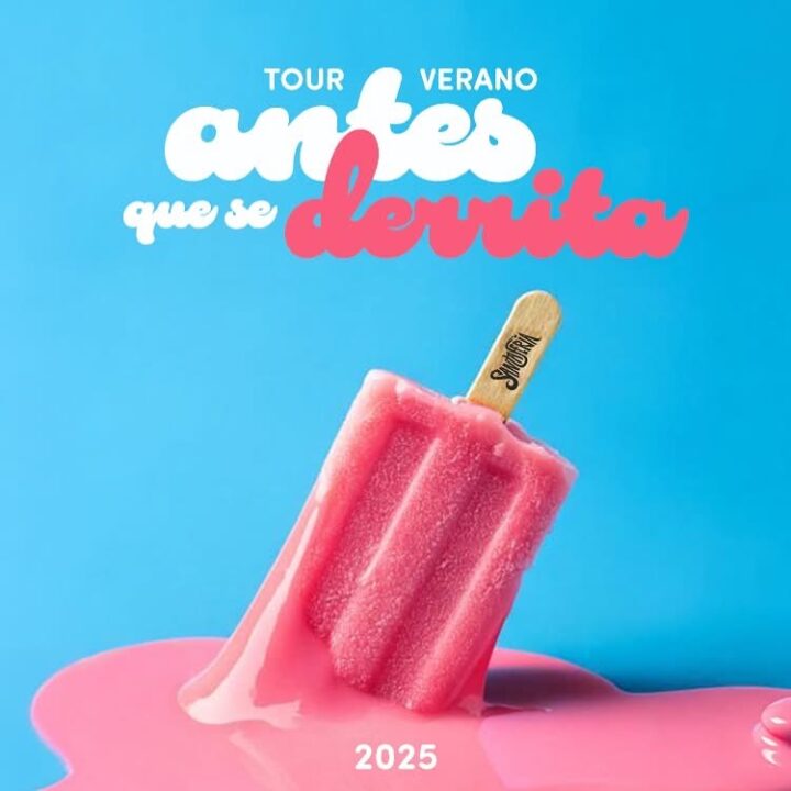 Santaferia Tour Verano 2025: paleta rosa derritiéndose. Gira 'Antes que se derrita' de cumbia chilena.