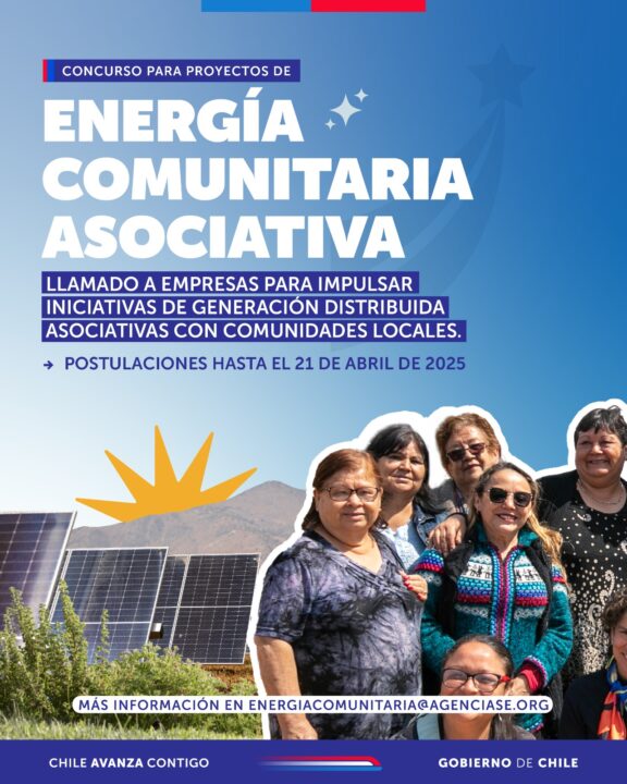 Concurso Energía Comunitaria Asociativa. Mujeres y paneles solares. Generación distribuida en Puchuncaví, Quillota, Los Andes. Postula 21/04/2025.