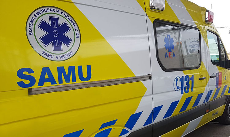 Ambulancia SAMU de la V Región, vehículo de emergencia atacado en Limache. Servicio 131.