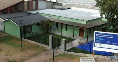 Sede social JJVV Población Nueva Esperanza, Llay Llay. Edificio verde moderno, financiado por Gobierno Regional.