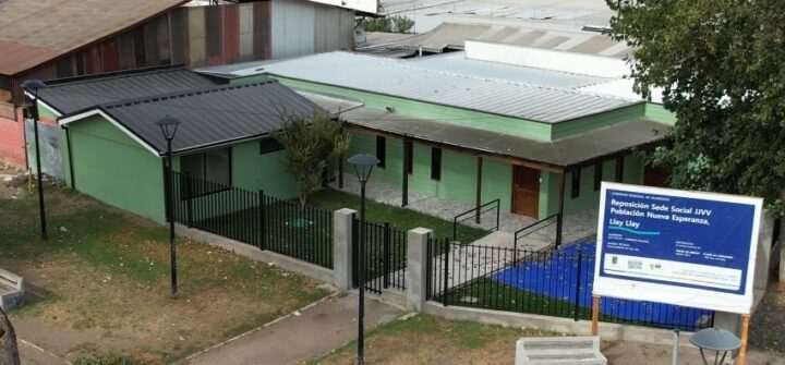 Sede social JJVV Población Nueva Esperanza, Llay Llay. Edificio verde moderno, financiado por Gobierno Regional.