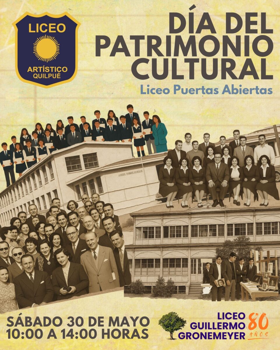 Fachada del Liceo Artístico Guillermo Gronemeyer en Quilpué listo para recibir visitas por el Día de los Patrimonios.