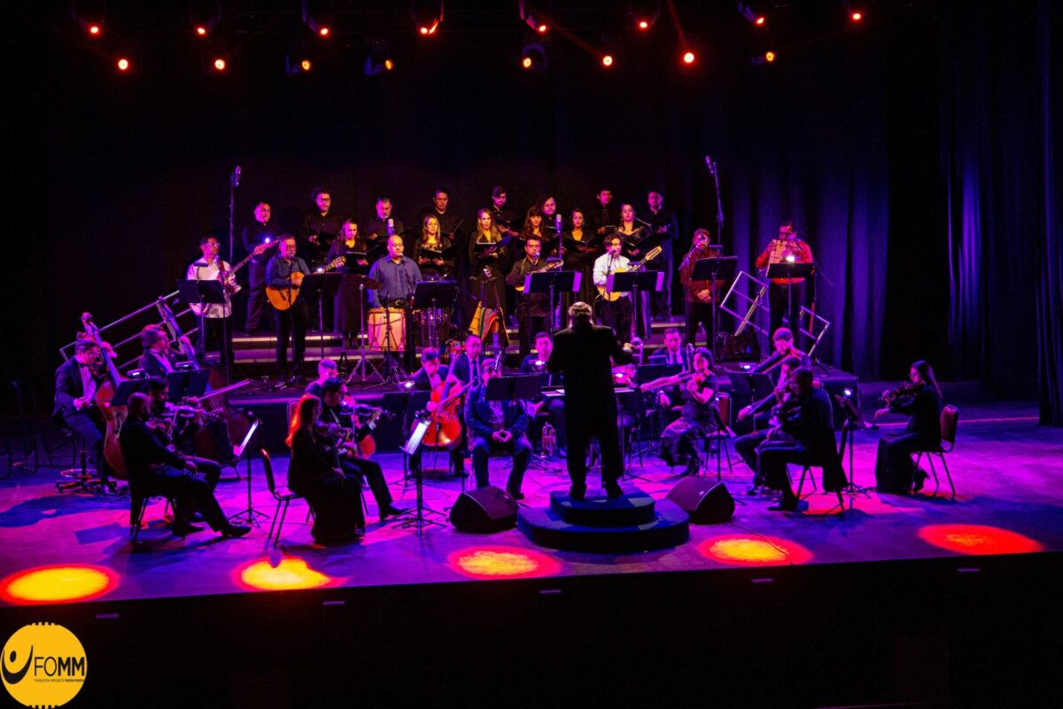 Orquesta Marga Marga en plena presentación musical durante un concierto.