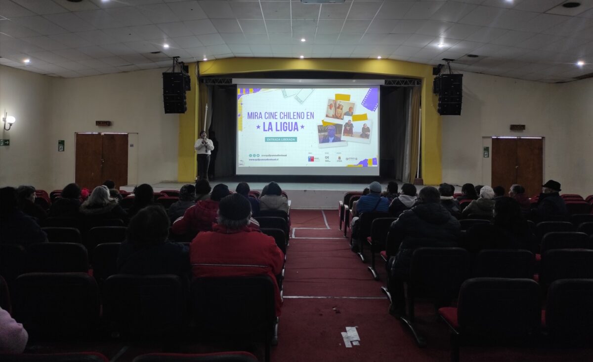 Público asistiendo a una función del ciclo de cine chileno en La Ligua.