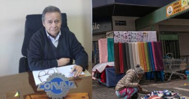 Imagen del presidente de Conupia, Humberto Solar, y la actividad comercial en la calle.