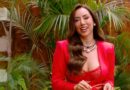 Bárbara Muriel ingresa a la casona de ¿Volverías con tu ex? 2 con un traje rojo.