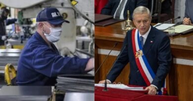 Trabajador Pyme en faena y el Presidente José Antonio Kast en la Cuenta Pública Presidencial.