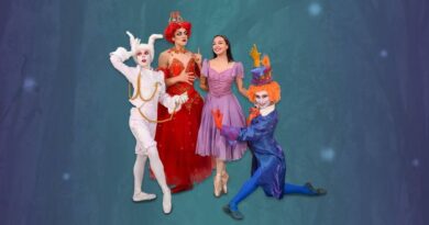 Personajes de ballet de Alicia en el País de las Maravillas en el Teatro Municipal de Viña del Mar.
