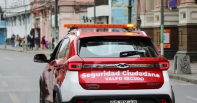 Patrulla de Seguridad Ciudadana de Valparaíso en calle.