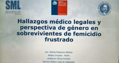 Presentación sobre hallazgos médico legales y perspectiva de género en sobrevivientes de femicidio frustrado por la Dra. Martha Pataquiva del SML de Valparaíso.