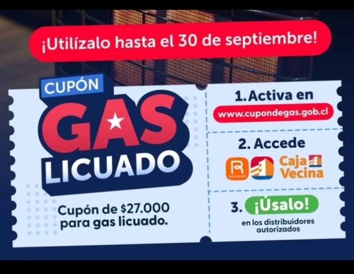 Infografía informativa sobre los pasos para activar el Cupón de Gas Licuado.