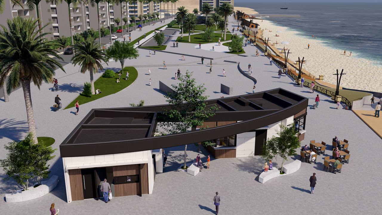 Vista aérea del proyecto de modernización del borde costero en Playa El Sol