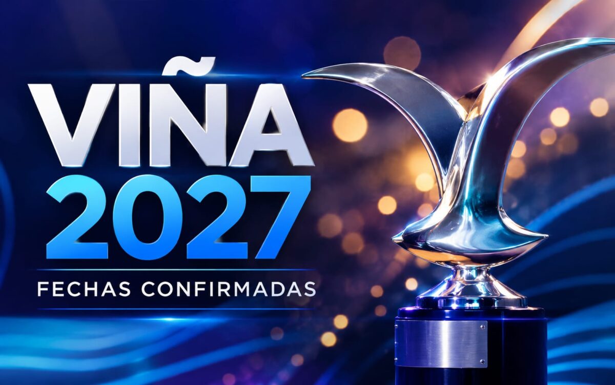 Afiche oficial de Viña 2027 con fechas confirmadas y la gaviota de plata.