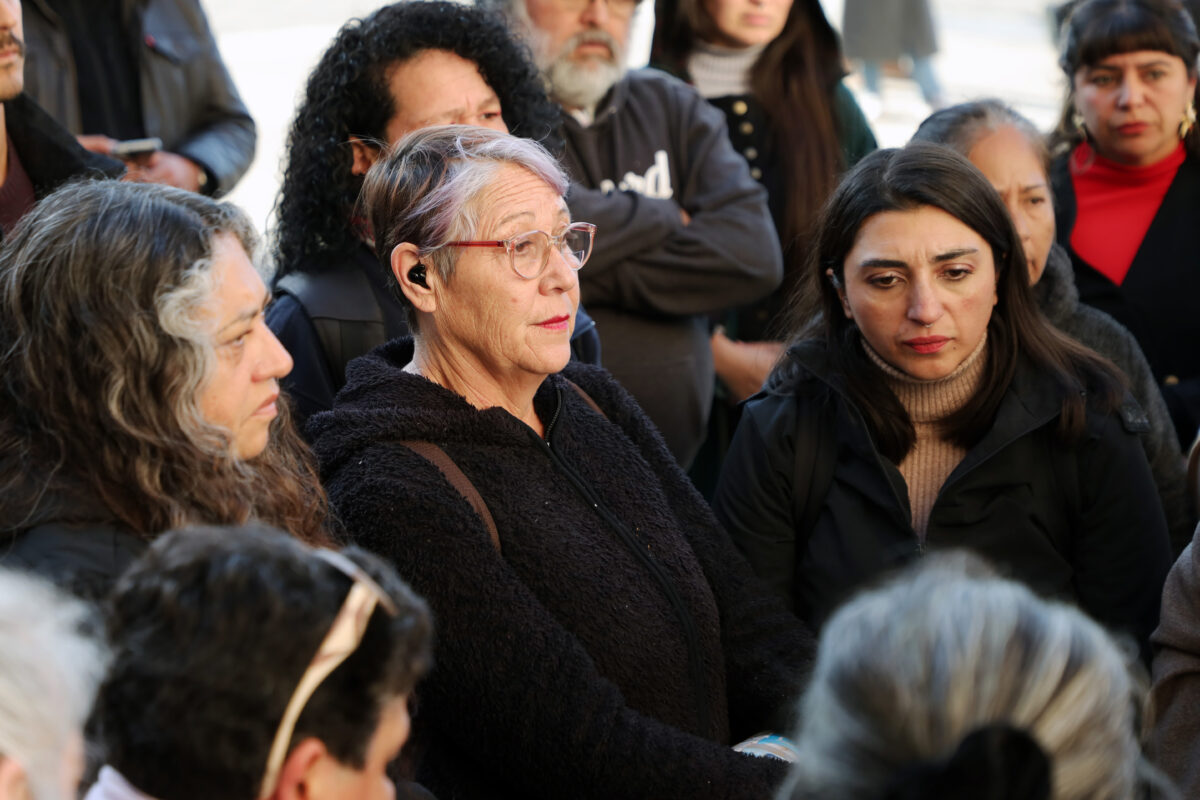 Dirigentes y trabajadores del Programa Proempleo durante la manifestación.