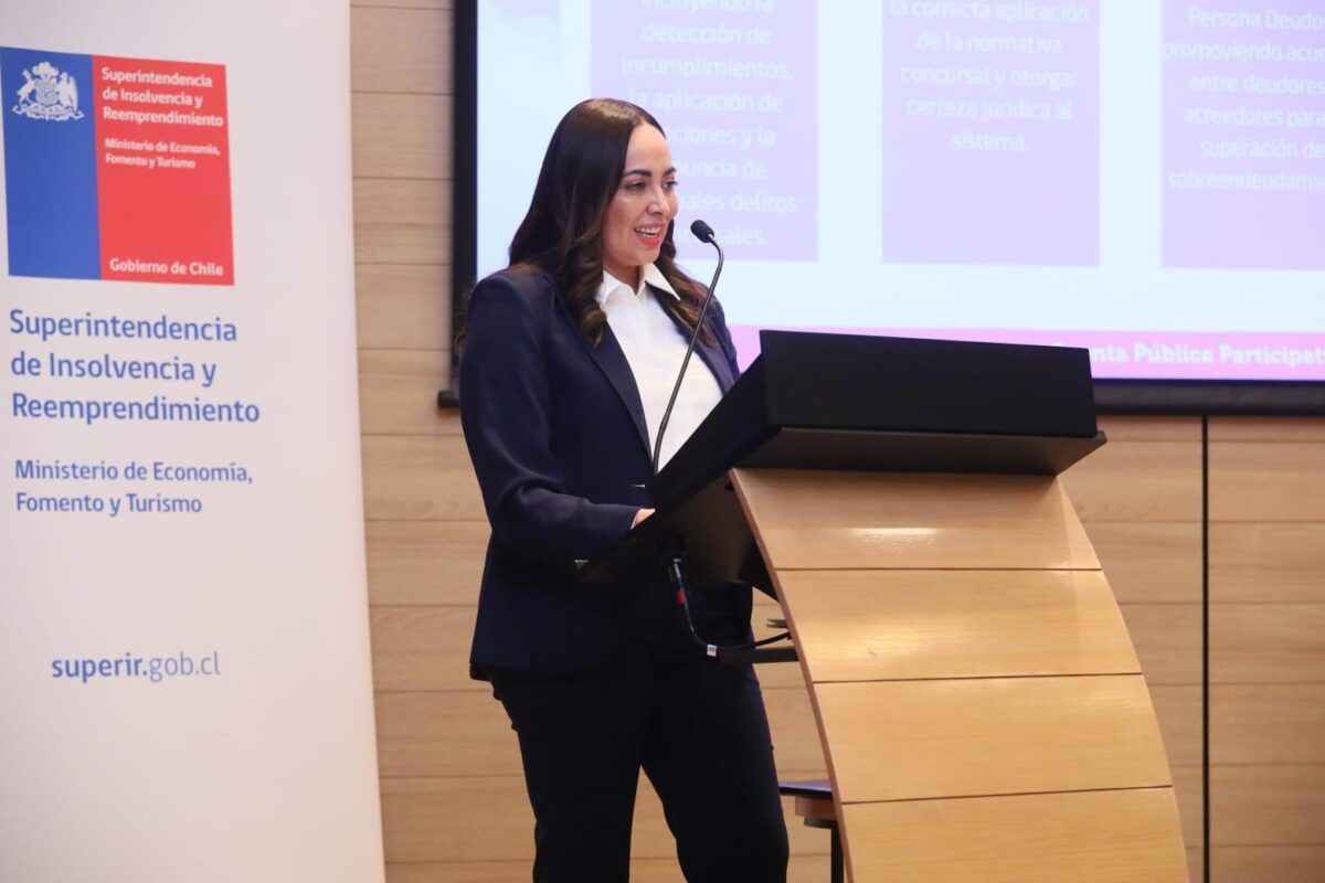 La Superintendenta (S) Johana Álvarez Ahumada durante su intervención en la Cuenta Pública.