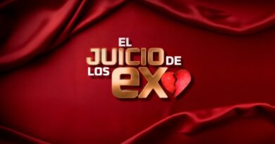 Logotipo del programa El Juicio de los Ex sobre fondo rojo.