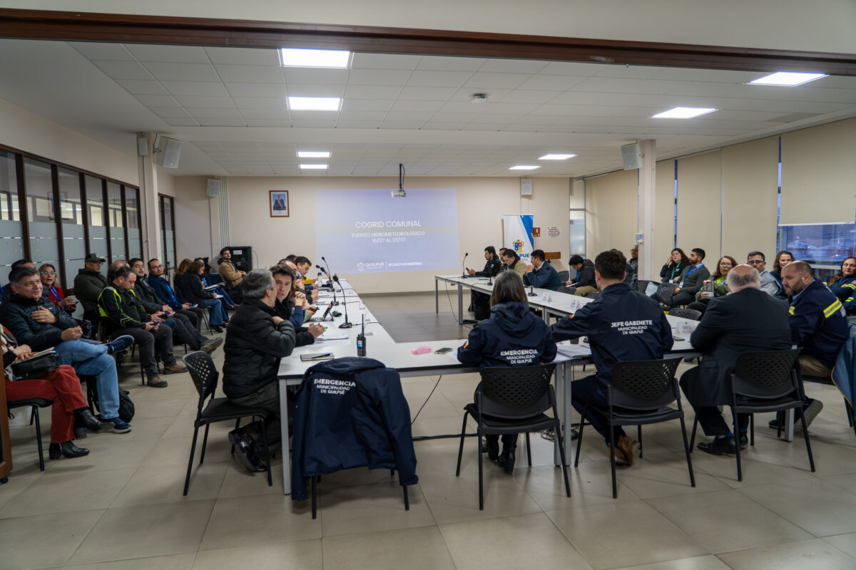 Sesión del Cogrid Comunal en Quilpué para coordinar medidas ante el sistema frontal.