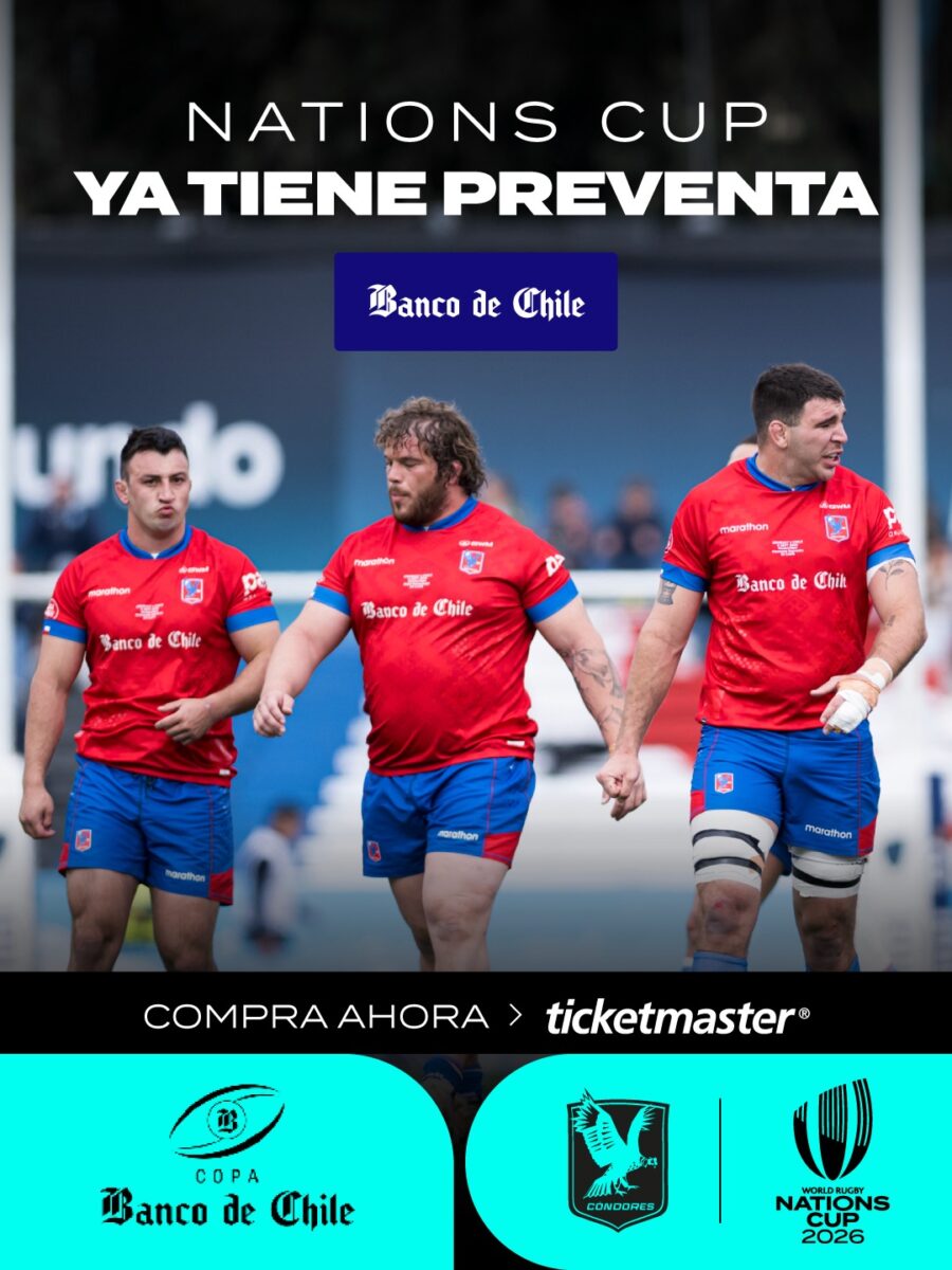 Jugadores de la selección chilena de rugby Los Cóndores en la cancha.