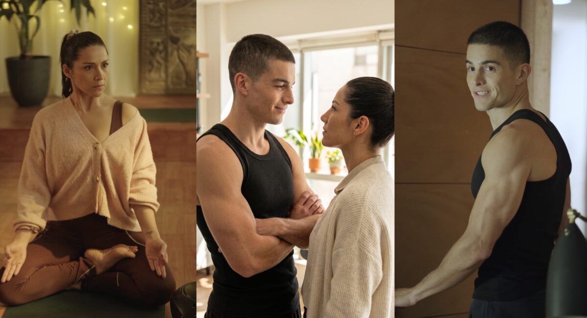 Loreto Aravena y Pepe López en escenas de la teleserie vertical Amor sin culpas.